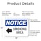 Signmission Smoking Area (Left Arrow), 18 in W x Rectangle, Aluminum OS-2PACK-NS-A-1218-L-18352 - alternate 4